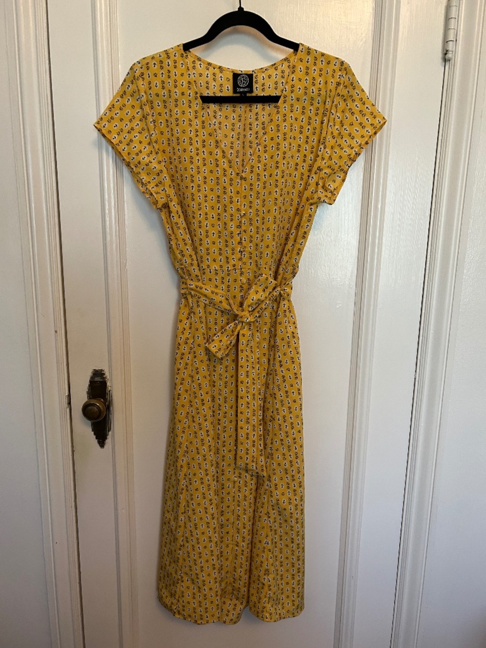 Bobeau Yellow Floral Midi Dress